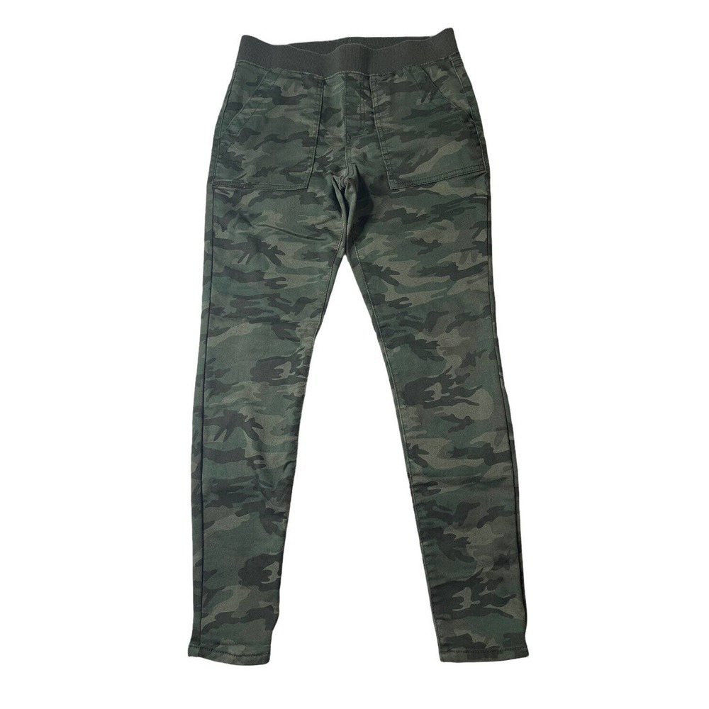 No Boundaries Juniors Green Camo Mid Rise Pull On Skinny Jeggings Pants Sz M 7-9